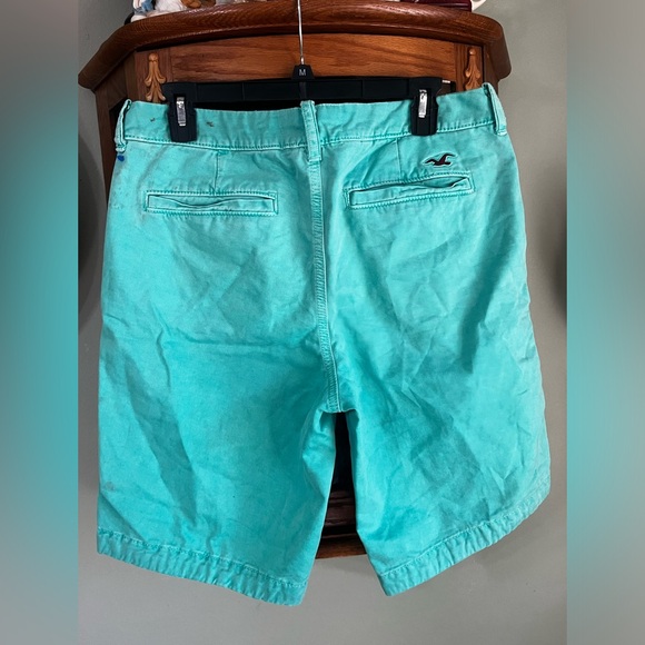 Vintage Hollister Y2K Button Fly Turquoise Shorts Size 33 - Picture 4 of 5